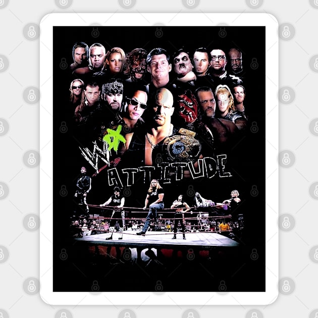 WWF Attitude Era Superstars Magnet by RianSanto